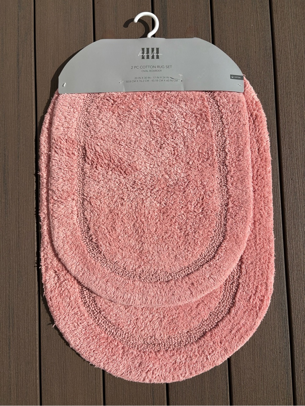 Harper House 2 pc Bath Shower Bathroom Oval Rug Set Bridal Rose